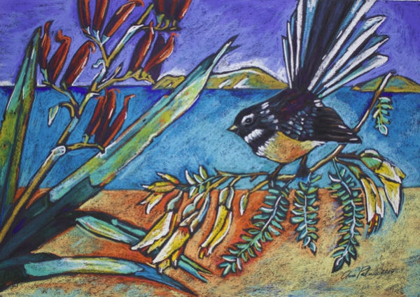 Piwakawaka and Kowhai